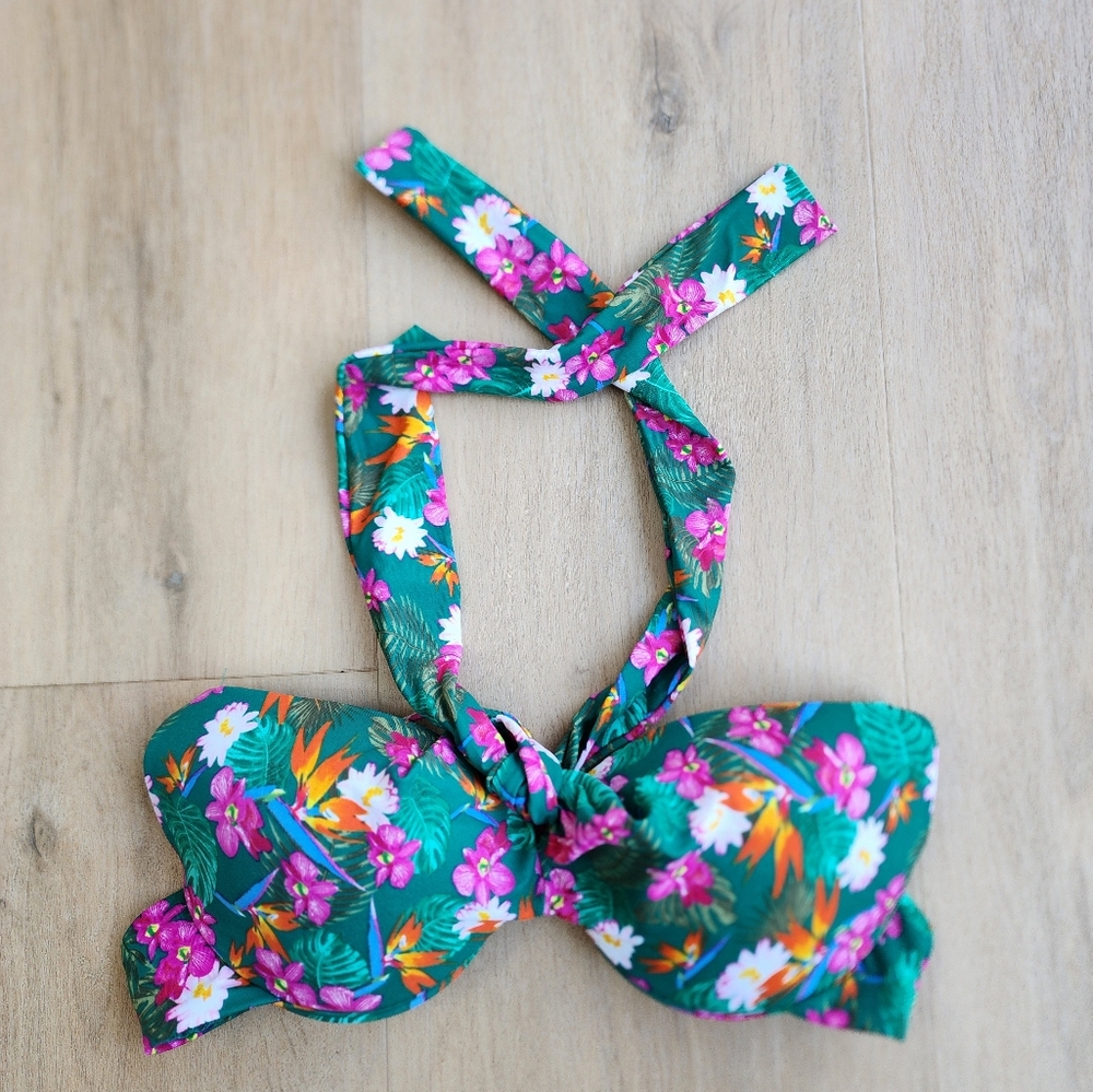 Floral Halter Bikini Top